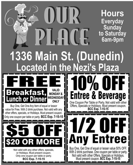 Coupon for Our Place Restaurant